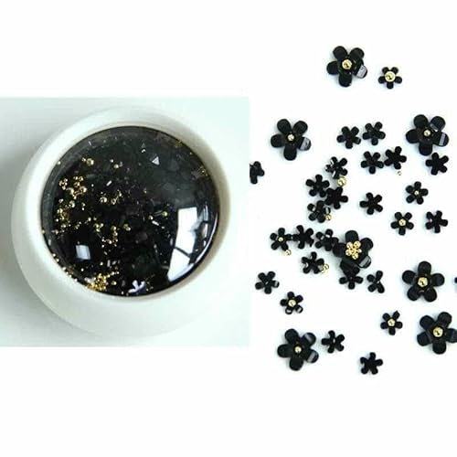 Weiße Acrylblumen-Nagelkunst-Dekorationen, Strasssteine in verschiedenen Größen, rot-blaue Edelsteine, Maniküre-Werkzeuge, Zubehör, DIY-Nageldesign, von OXFYY