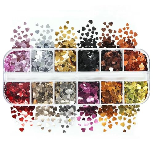 Zum Spaß, 12 Gitter, gemischte Pailletten, Glitzerflocken für selbstgemachte Nageldekoration, Paillettenfüller, Schmuckzubehör, Stil 20 Zum Spaß, 12 Gitter, gemischte Pailletten, Glitzerflocken für selbstgemachte Nageldekoration, Paillettenfüller, Schmuckzubehör, Stil 20 von OXFYY