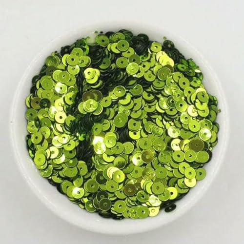 g/4,0 mm runde Pailletten, Basteln, Glitzer, Costura, Nähen, Handarbeit, Dekoration, Konfetti, DIY, Lentejuela, Brillos, Paillettes, Zubehör, Iade Green, 4,0 mm von OXFYY