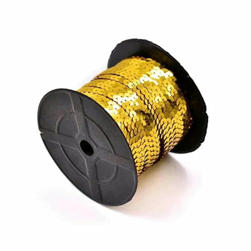 mm gold-silberfarbene Nähpailletten, Zierkette, vergoldete Nähpailletten, Paillettenstoff für Kleidung, Handarbeiten, Basteln, Gold von OXFYY