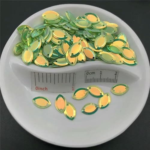 x 12/6 x 13/5 x 9 mm ovale Pailletten in Pferdeaugenform, lose Pailletten, Nähen, Hochzeitsbasteln, Damen- und Kinder-DIY-Kleidungszubehör, 7 x 12 mm, Goldgrün, 20 g x 12/6 x 13/5 x 9 mm ovale Pailletten in Pferdeaugenform, lose Pailletten, Nähen, Hochzeitsbasteln, Damen- und Kinder-DIY-Kleidungszubehör, 7 x 12 mm, Goldgrün, 20 g von OXFYY