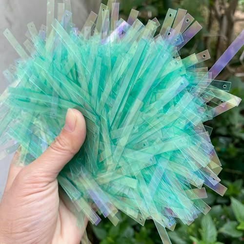 x 75 mm rechteckige PET-Pailletten, umweltfreundlich, für Quasten, Showkleidung, rechteckig, lang, 1 Loch, dekorative Pailletten für Hochzeiten, grün, 500 g x 75 mm rechteckige PET-Pailletten, umweltfreundlich, für Quasten, Showkleidung, rechteckig, lang, 1 Loch, dekorative Pailletten für Hochzeiten, grün, 500 g von OXFYY