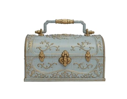 Schmuckkästen Mit tragbarem Griff, verzierte Schmuckschatulle for Ringe und Ohrringe, Schatzkiste aus Kunststoff, Musikschmuckschatullen for Frauen und Mädchen, Schmuck-Organizer Geschenke Schmuckkästen Mit tragbarem Griff, verzierte Schmuckschatulle for Ringe und Ohrringe, Schatzkiste aus Kunststoff, Musikschmuckschatullen for Frauen und Mädchen, Schmuck-Organizer Geschenke von OXOAMP
