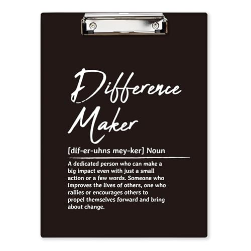 OXW Difference Maker Klemmbrett-Mappe, dekoratives Arbeitsklemmbrett, Folio mit niedrigem Profil, Metallclip für Führer, Mentor, Chef, Bürobedarf für Schreibtisch, Größe 22,9 x 32,1 cm, Schwarz OXW Difference Maker Klemmbrett-Mappe, dekoratives Arbeitsklemmbrett, Folio mit niedrigem Profil, Metallclip für Führer, Mentor, Chef, Bürobedarf für Schreibtisch, Größe 22,9 x 32,1 cm, Schwarz von OXW