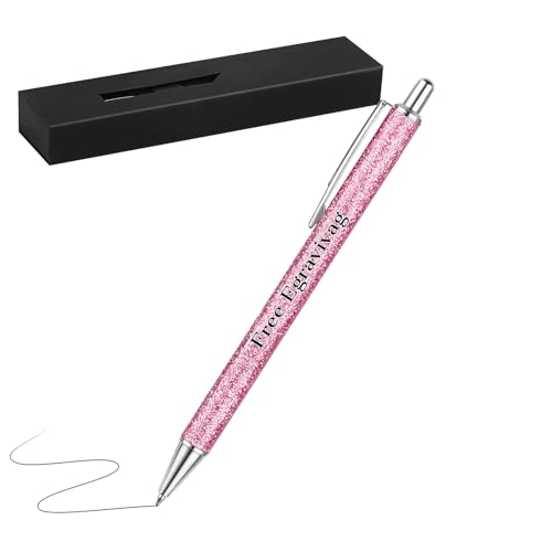 OXYEFEI Bling Kugelschreiber Personalisiert (Rosa, 1 Stück-Silber Metall) von OXYEFEI