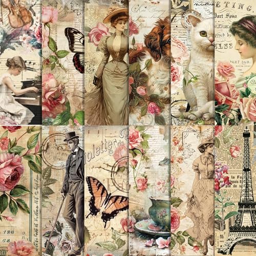 24 Blatt Vintage Zeitung Floral Scrapbook Papier | 30 x 30 cm doppelseitiges Bastelpapier für Heritage Alben, Hochzeitseinladungen & DIY Dekor 24 Blatt Vintage Zeitung Floral Scrapbook Papier | 30 x 30 cm doppelseitiges Bastelpapier für Heritage Alben, Hochzeitseinladungen & DIY Dekor von OXYLIPO
