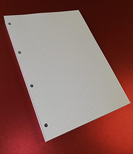 100 Blatt (200 Seiten) mit 4 Löchern im Format A4 20,5 x 29,2 cm. für großen Ordner mit 4 Ringen - kariert 4 mm. - für 1. Klasse, Papier 120 g/m² von OY OY