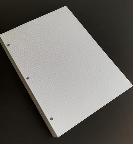 Nachfüllmine 100 Blatt (200 Seiten) dickes Papier 120 g/m² 3 Löcher - 20,5 x 29,2 cm kariert 5 mm, DIN A4 3-Loch, für großen Ordner A4 mit 3 Ringen von OY OY