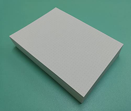 200 Blatt (400 Seiten) weißes Papier 120 g. A5 14,5 x 20,5 cm. Punkte 5 mm. von OY