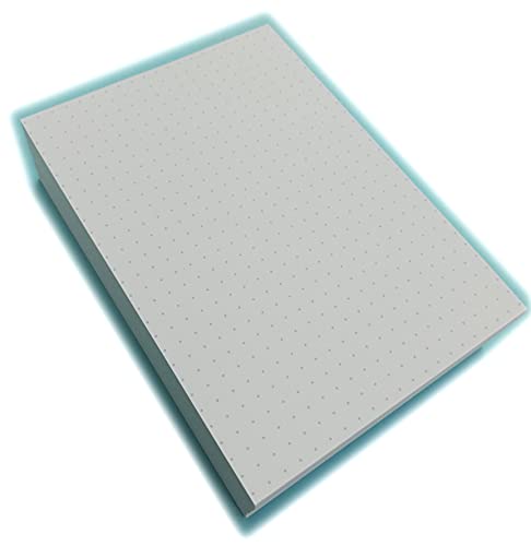 200 Blatt (400 Seiten) weißes Papier 120 g. im Format A6 10,5 x 14,5 cm. Punkte 5 mm. von OY