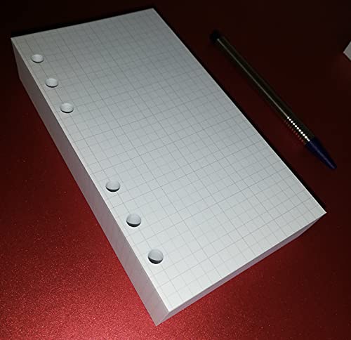 OY Ersatzteil, kariert, personalisierbar, 6 Löcher, A5, 200 Blatt, 120 g/m², weiß, Chinesisch von OY