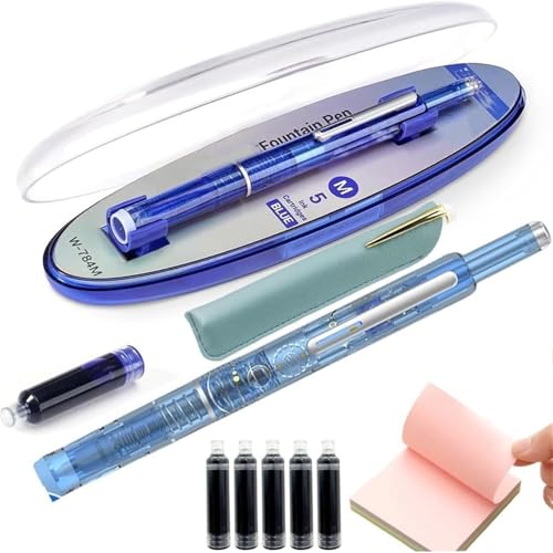 OYCXXCX Protectivemethod Füllfederhalter mit einziehbarer Spitze, 0,38 mm, blaue und schwarze Tinte, transparenter Schaft, inklusive 5 nachfüllbaren Tintenpatronen, schreibt geschmeidig (Blue,Black) OYCXXCX Protectivemethod Füllfederhalter mit einziehbarer Spitze, 0,38 mm, blaue und schwarze Tinte, transparenter Schaft, inklusive 5 nachfüllbaren Tintenpatronen, schreibt geschmeidig (Blue,Black) von OYCXXCX