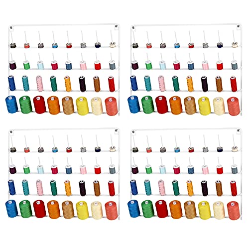 Garnhalter für 32 Spulen, 4 Stück, Wandmontage, mit Aufhängewerkzeugen aus Metall, Näh-Organizer für Nähen, Quilten, Sticken, große Garn-Organizer Garnhalter für 32 Spulen, 4 Stück, Wandmontage, mit Aufhängewerkzeugen aus Metall, Näh-Organizer für Nähen, Quilten, Sticken, große Garn-Organizer von OYEAL