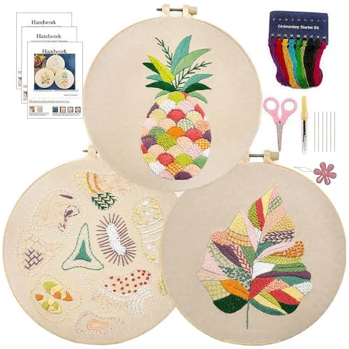 OYIWINMI Sticken für Anfänger, Stickset für Anfänger Blumenmuster Pflanzen, Sticken Set Erwachsene, Stickerei Set mit Anleitung und Werkzeuge, Kreuzstich Set für DIY Kunst Handwerk OYIWINMI Sticken für Anfänger, Stickset für Anfänger Blumenmuster Pflanzen, Sticken Set Erwachsene, Stickerei Set mit Anleitung und Werkzeuge, Kreuzstich Set für DIY Kunst Handwerk von OYIWINMI