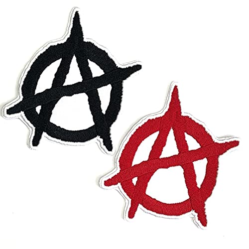 OYSTERBOY Anarchie-Symbol, Anarchismus, Anarchist, Punk, Goth, gute Verarbeitung, hochwertige Fäden, bestickt, dekorative Applikation, zum Aufbügeln / Aufnähen, Kleidung, Geschenke (7.6 cm) von OYSTERBOY