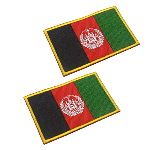 OYSTERBOY Republic of Afghanistan Country Flag Tactical Patch Hook & Loop (2 Stück) von OYSTERBOY