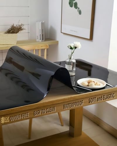 OZ HOME PVC Tischschutz - 80x50 cm - 1.5mm Dicke – Mattierte Oberfläche, Dunkel-Transparent & Schwarz Getönt, Wasserdicht&Kratzfest, Lebensmittelecht – Schutzfolie für Esstisch, Schreibtisch & Küche OZ HOME PVC Tischschutz - 80x50 cm - 1.5mm Dicke – Mattierte Oberfläche, Dunkel-Transparent & Schwarz Getönt, Wasserdicht&Kratzfest, Lebensmittelecht – Schutzfolie für Esstisch, Schreibtisch & Küche von OZ HOME