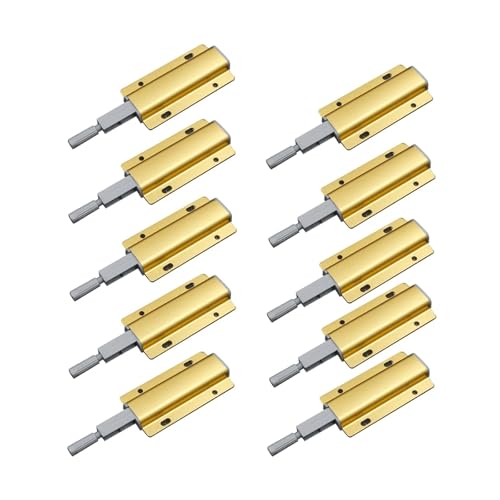 OZDTLP 10 stücke Push-to-Open Touch Dämpfer Puffer Türstopper Magnetische Schranktürverschlüsse Einstellbar Sichere Installation Möbelbeschläge(10PCS Gold) von OZDTLP