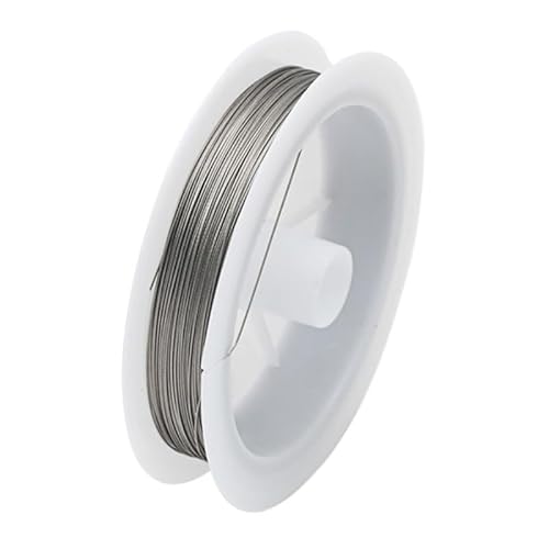 0,25/0,3/0,38/0,45/0,5/0,6/0,7/0,8/1,0 mm versilberter Schmuck-Handwerksmetalldraht, weicher DIY-String, Perlenarmband, Halskette, Eisendraht(1.0MM 4.5 meters) von OZLCUA