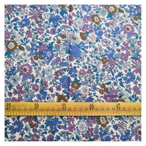 145 x 50 cm Baumwoll-Blumen-Nähstoff mit 60er-Jahre-Druck, kleine frische Kinderkleidung, Damenkleid, Kostümstoff for Erwachsene(16,140x100cm) von OZLCUA
