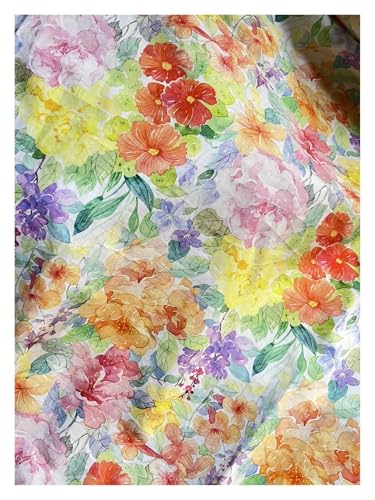 145 x 50 cm Baumwoll-Blumen-Nähstoff mit 60er-Jahre-Druck, kleine frische Kinderkleidung, Damenkleid, Kostümstoff for Erwachsene(17,140x50cm) von OZLCUA