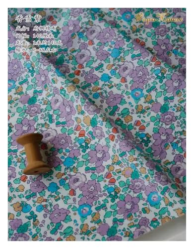 145 x 50 cm Baumwoll-Blumen-Nähstoff mit 60er-Jahre-Druck, kleine frische Kinderkleidung, Damenkleid, Kostümstoff for Erwachsene(Green,140x150cm) von OZLCUA
