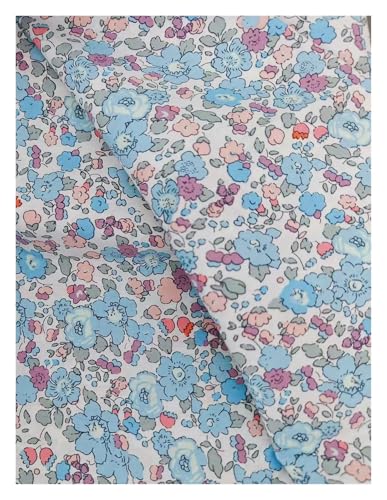 145 x 50 cm Baumwoll-Blumen-Nähstoff mit 60er-Jahre-Druck, kleine frische Kinderkleidung, Damenkleid, Kostümstoff for Erwachsene(Grey,140x150cm) von OZLCUA
