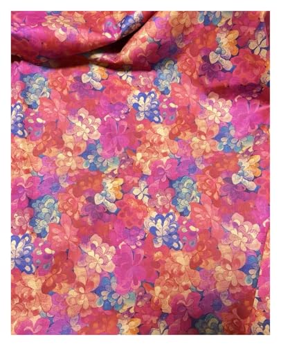 145 x 50 cm Baumwoll-Blumen-Nähstoff mit 60er-Jahre-Druck, kleine frische Kinderkleidung, Damenkleid, Kostümstoff for Erwachsene(LIGHT GRAY,140x150cm) von OZLCUA