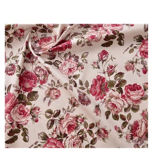 145x50cm Vintage Rose 20er Jahre Baumwollstoff Handarbeit Diy Patchwork Tuch Bedruckte Bettwäsche und Nähen(26,145x50cm) von OZLCUA