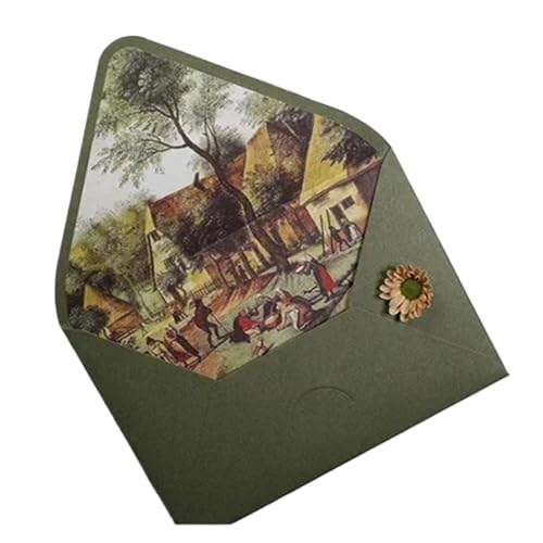 Avocado Green Series Vintage Umschläge Hochzeitseinladungen Druck Futter Umschläge Einladung Briefpapier Papierumschläge(Style7) von OZLCUA