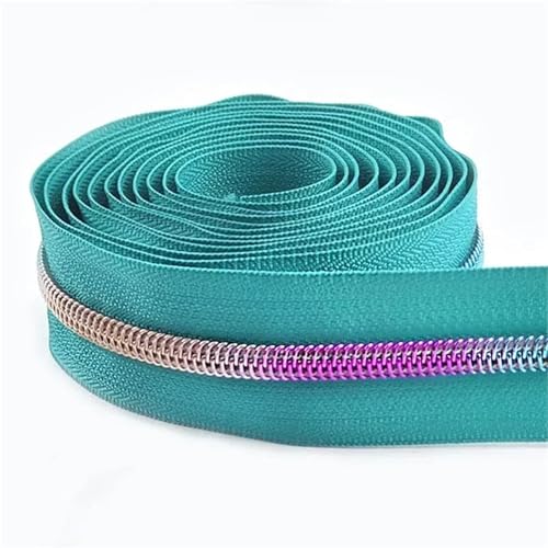 OZLCUA 1-5Meters 5# Nylon Zipper for Sewing Shoes Zippers Sliders Pulls Bag Pocket Zips Heads Replacement Repair Kit DIY Accessories(Green,1.0 Meter) von OZLCUA
