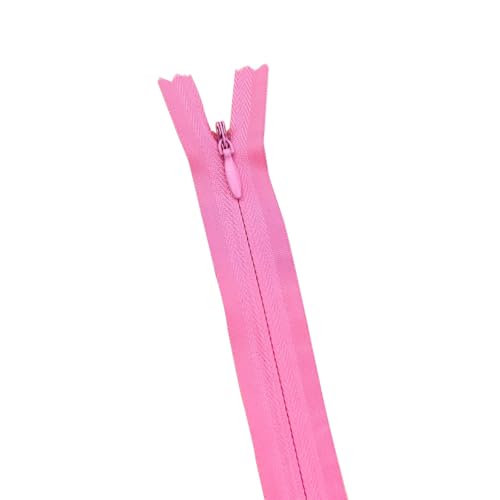 OZLCUA 10Pcs/Pack 28cm 35cm 40cm 45cm 50cm 55cm 60cm 3# Invisible Zipper Nylon Coil Zipper for DIY Handcraft Cloth Sewing Accessories(Pink,50cm) von OZLCUA