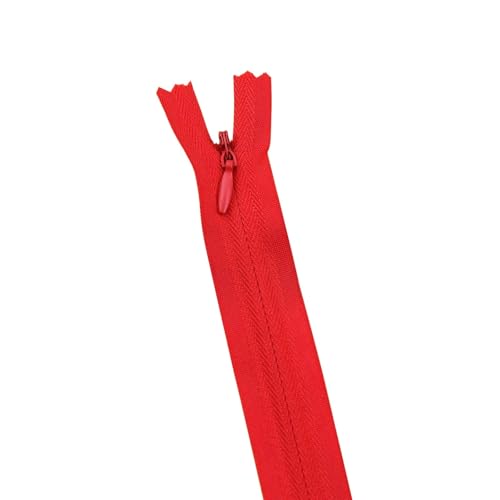 OZLCUA 10Pcs/Pack 28cm 35cm 40cm 45cm 50cm 55cm 60cm 3# Invisible Zipper Nylon Coil Zipper for DIY Handcraft Cloth Sewing Accessories(Red,55cm) von OZLCUA