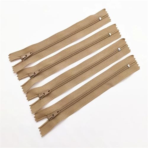 OZLCUA 10Pcs 3# 7.5Cm-60Cm (3-24 Inches) Closed Nylon Coil Zipper Suitable for Clothes Zippers for Sewing(Khaki,35cm) von OZLCUA