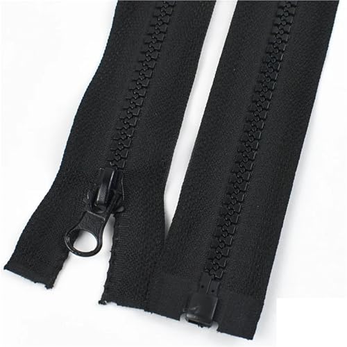 OZLCUA 3Pcs 5# Resin Zipper for Sewing Clothes Closures Spare Repair Zippers 40-70cm Open-End Auto Lock Plastic Zip Accessory(Black,70cm) von OZLCUA