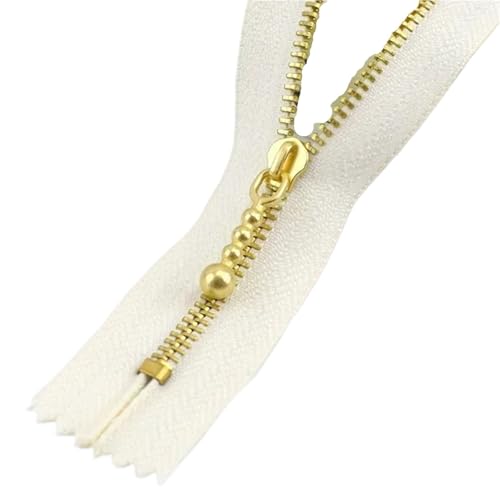 OZLCUA 5 Pcs Meetee 3# 12-40cm Close-end Zip Metal Zipper Clothes Auto Lock Zippers Jeans Pocket Zips Repair Tailor DIY Accessory(Beige,3-30cm) von OZLCUA