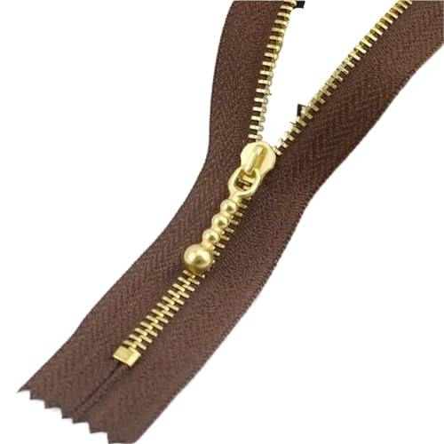 OZLCUA 5 Pcs Meetee 3# 12-40cm Close-end Zip Metal Zipper Clothes Auto Lock Zippers Jeans Pocket Zips Repair Tailor DIY Accessory(Brown,3-25cm) von OZLCUA