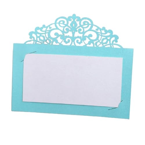 OZLCUA 50/100 Stück Vintage Blumen Lasergeschnittene Tischkarten mit Spitze, Namenskarten, Nachrichten, Tischkarten for Hochzeiten, Geburtstage, Partys, Gastgeschenke(Blue,50Pcs) von OZLCUA