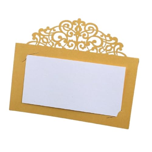OZLCUA 50/100 Stück Vintage Blumen Lasergeschnittene Tischkarten mit Spitze, Namenskarten, Nachrichten, Tischkarten for Hochzeiten, Geburtstage, Partys, Gastgeschenke(Yellow,50Pcs) von OZLCUA