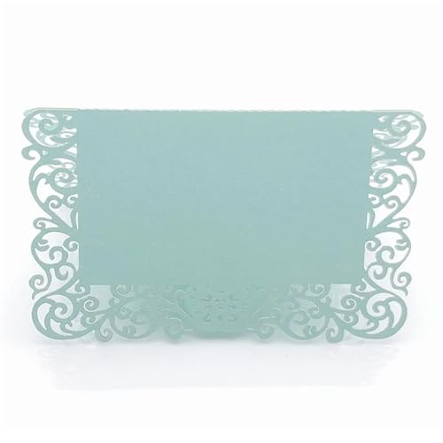 OZLCUA 50 Stück Perlglanz-Spitze-Namens-Tischkarten Hochzeitsdekoration Tischdekoration Tischname Nachricht Grußkarte Event Party Supplies(Green) von OZLCUA