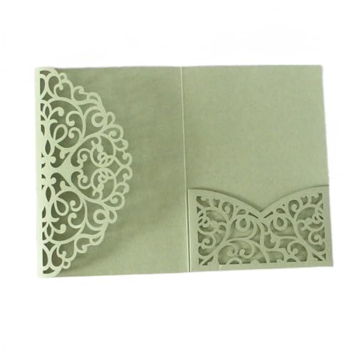 OZLCUA 50 stücke Laser Cut Hochzeit Einladung Grußkarten Hochzeit Geburtstag Party Favor Supplies(Green) von OZLCUA