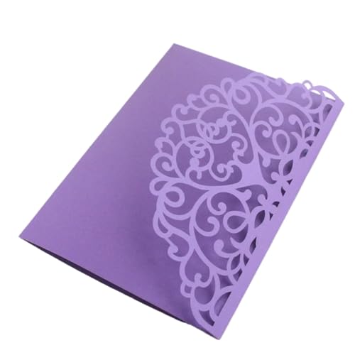 OZLCUA 50 stücke Laser Cut Hochzeit Einladung Grußkarten Hochzeit Geburtstag Party Favor Supplies(Purple) von OZLCUA