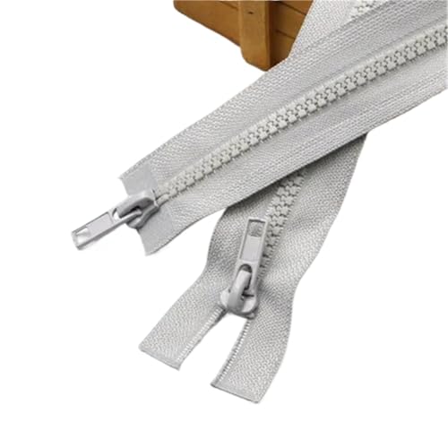 OZLCUA 5ps Resin Zippers Double Slider Open Ended Zipper for Sleeping Bags Sofa Garments Craft Sewing(Gray,150cm) von OZLCUA