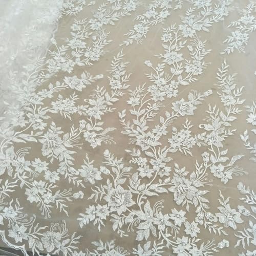 OZLCUA Brautkleid-Stoff Braut Hochzeitskleid Pailletten Spitze Stoff 130cm Breite Braut Spitze Stoffe Hochzeit Schleier OZLCUA Brautkleid-Stoff Braut Hochzeitskleid Pailletten Spitze Stoff 130cm Breite Braut Spitze Stoffe Hochzeit Schleier von OZLCUA