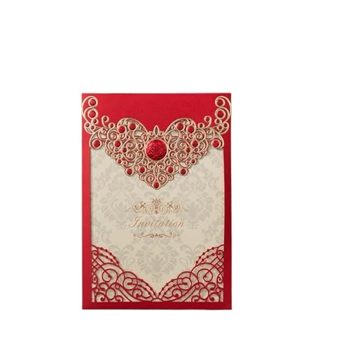 OZLCUA Hochzeitseinladung Elegante Grußkarte Umschlag Hochzeit Party Geschenk Dekoration(Red) von OZLCUA