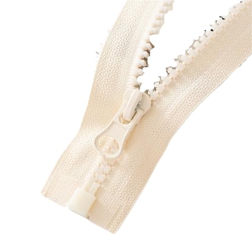 OZLCUA Resin Zipper Open-End Zip 40/50/60/70/80/90/100/120cm Applied for Garment Jacket Coat Sewing Process Sewing Accessories(Beige,90cm x 1pc) von OZLCUA