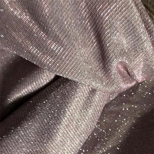 Stoff Glitter Schimmernder Glitzer-Metallic-Stoff, funkelnder Paillettenstoff for Kleider, Kostüme, Basteln, Party-Dekoration, 50 cm x 140 cm Glitzernder Stoff(Color:Pink) von OZLCUA