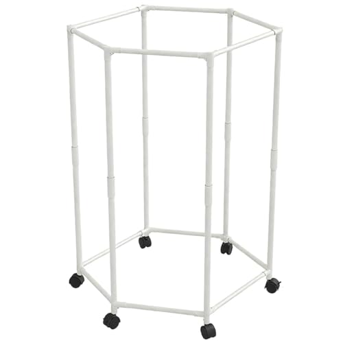 OZLMBERN Sechseckiger, kreisförmiger, drehbarer Hängeständer for den Schlafsaal, Wäschestange, Schlafzimmer, multifunktionaler, Dicker Wäscheständer(Blanc) von OZLMBERN