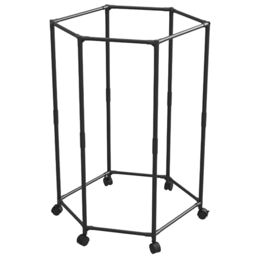 OZLMBERN Sechseckiger, kreisförmiger, drehbarer Hängeständer for den Schlafsaal, Wäschestange, Schlafzimmer, multifunktionaler, Dicker Wäscheständer(Svart) von OZLMBERN