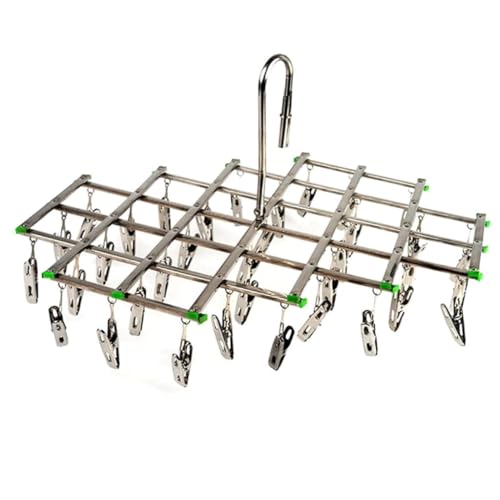 OZLMBERN Tragbarer, Faltbarer, winddichter Kleiderständer aus Edelstahl for Trocknen von Kleidung in der Sonne, multifunktionaler Sockenclip for den Heimschlafsaal OZLMBERN Tragbarer, Faltbarer, winddichter Kleiderständer aus Edelstahl for Trocknen von Kleidung in der Sonne, multifunktionaler Sockenclip for den Heimschlafsaal von OZLMBERN